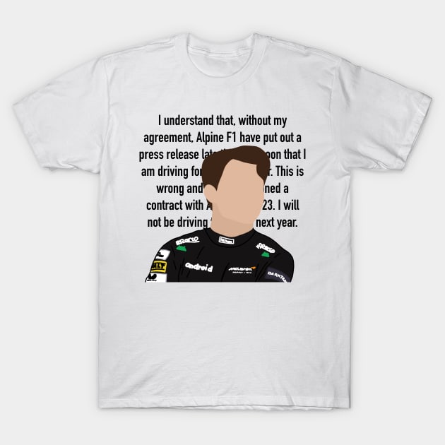 Oscar Piastri Tweet T-Shirt by CalliesArt